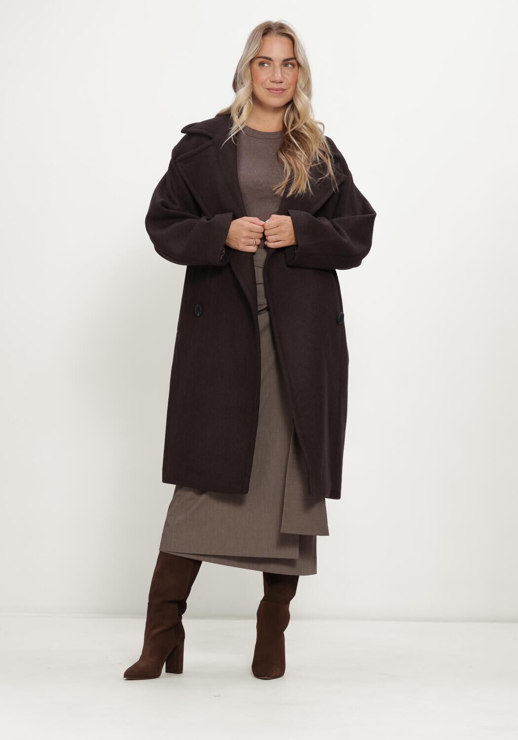 Braune INWEAR M&auml;ntel ZORAHIW DB COAT - large