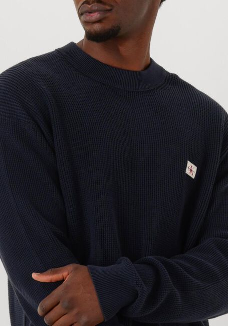 Dunkelblau CALVIN KLEIN Pullover LS EZ COTTON WAFFLE CREWNK SWTR 9 - large