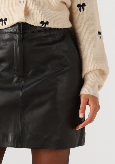 Schwarze Y.A.S. Minirock YASLYMA HMW LEATHER SKIRT - large