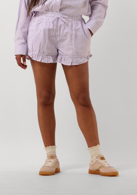 Lila COLOURFUL REBEL Kurze Hose SENSA STRIPED RUFFLE SHORT - large