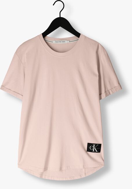 Hell-Pink CALVIN KLEIN T-shirt BADGE TURN UP SLEEVE - large