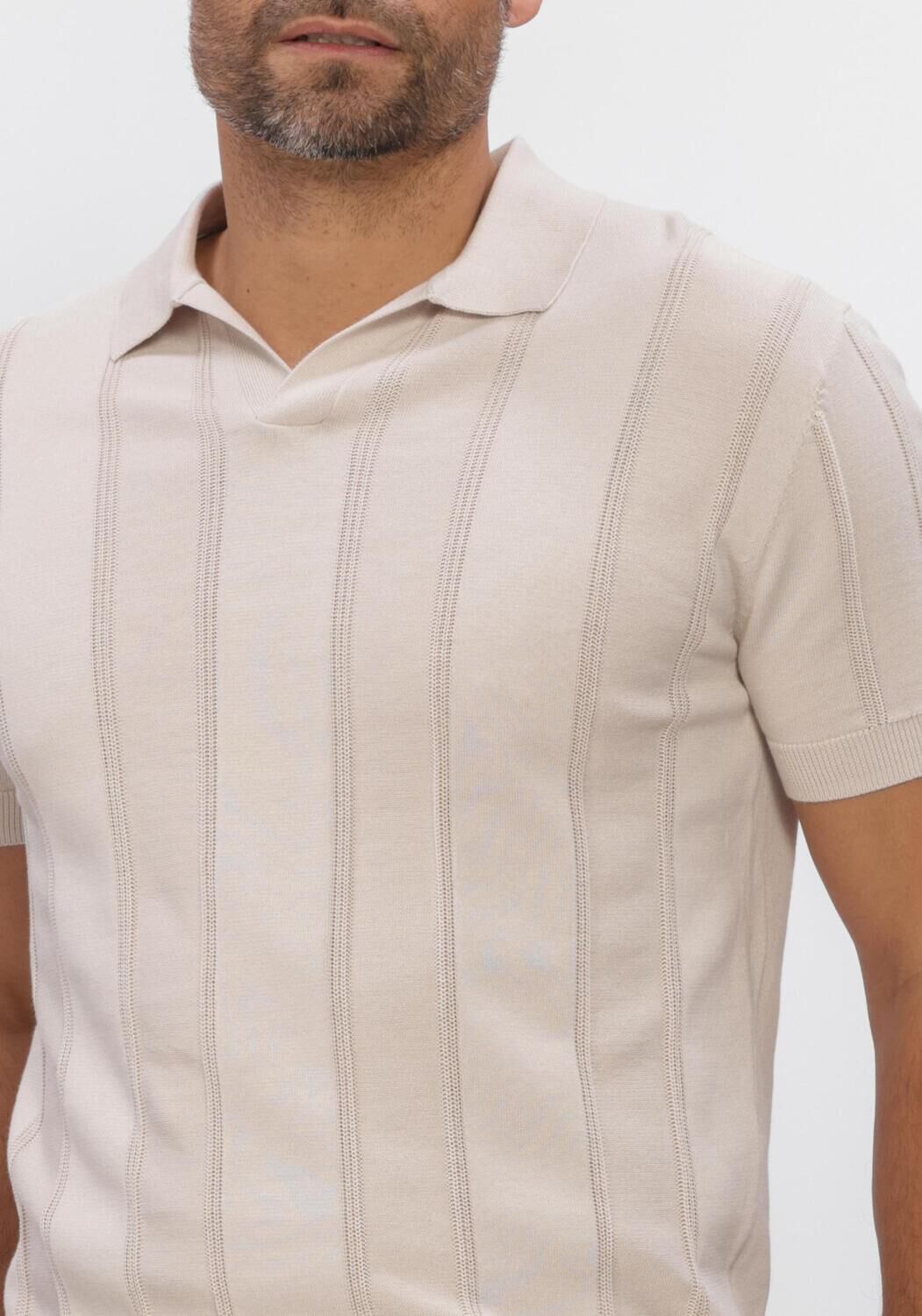 Beige GENTILUOMO Polo-Shirt POLO NO BUTTONS SS - large