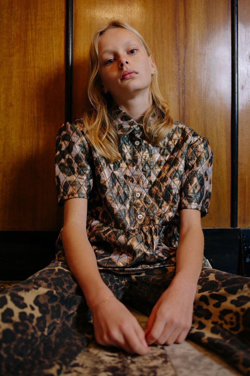 Mehrfarbige/Bunte CALL ME FRANKIE Blusen LEOPARD QUILTED BLOUSE - large