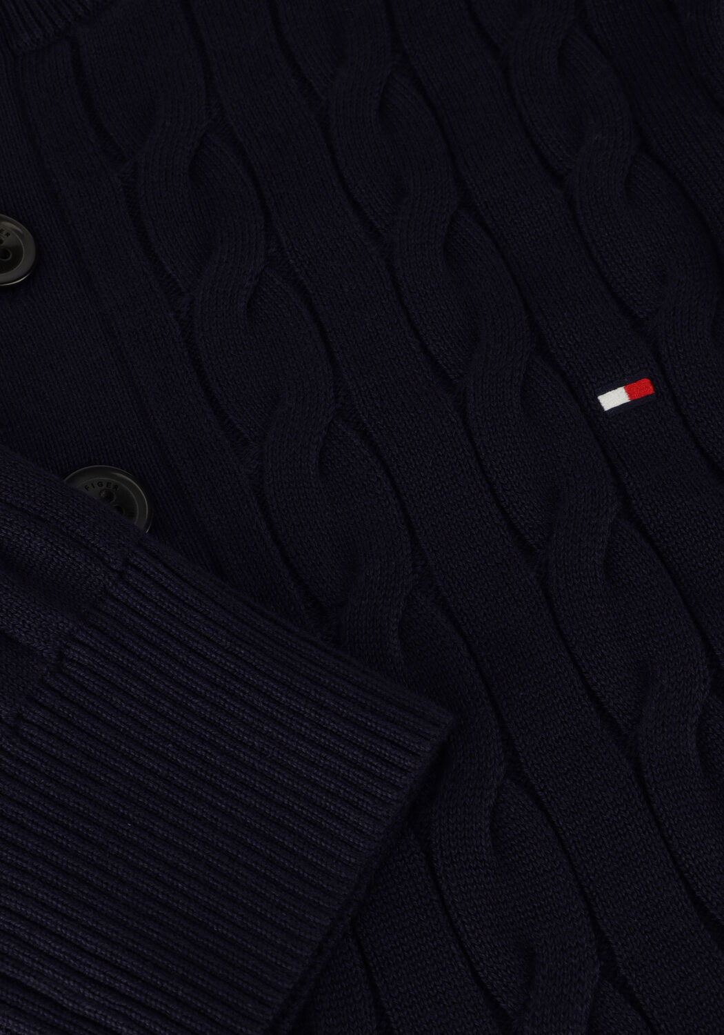 Dunkelblau TOMMY HILFIGER Pullover CLASSIC COTTON CABLE BTTN MOCK - large