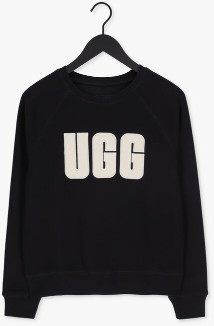 Schwarze UGG Sweatshirt W MADELINE FUZZY LOGO CREWNECK - large