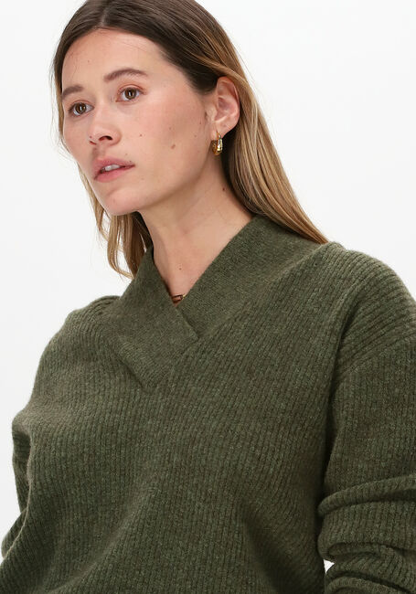 Gr&uuml;ne SCOTCH & SODA Pullover RIBBED V-NECK RELAXED-FIT FUZZ - large