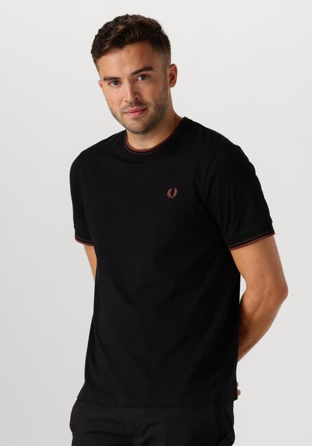 Schwarze FRED PERRY T-shirt TWIN TIPPED T-SHIRT - large