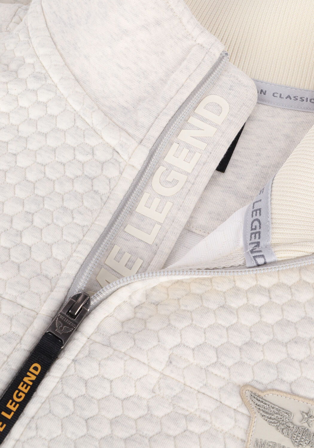 Wei&szlig;e PME LEGEND Strickjacke ZIP JACKET STRUCTURE SWEAT - large