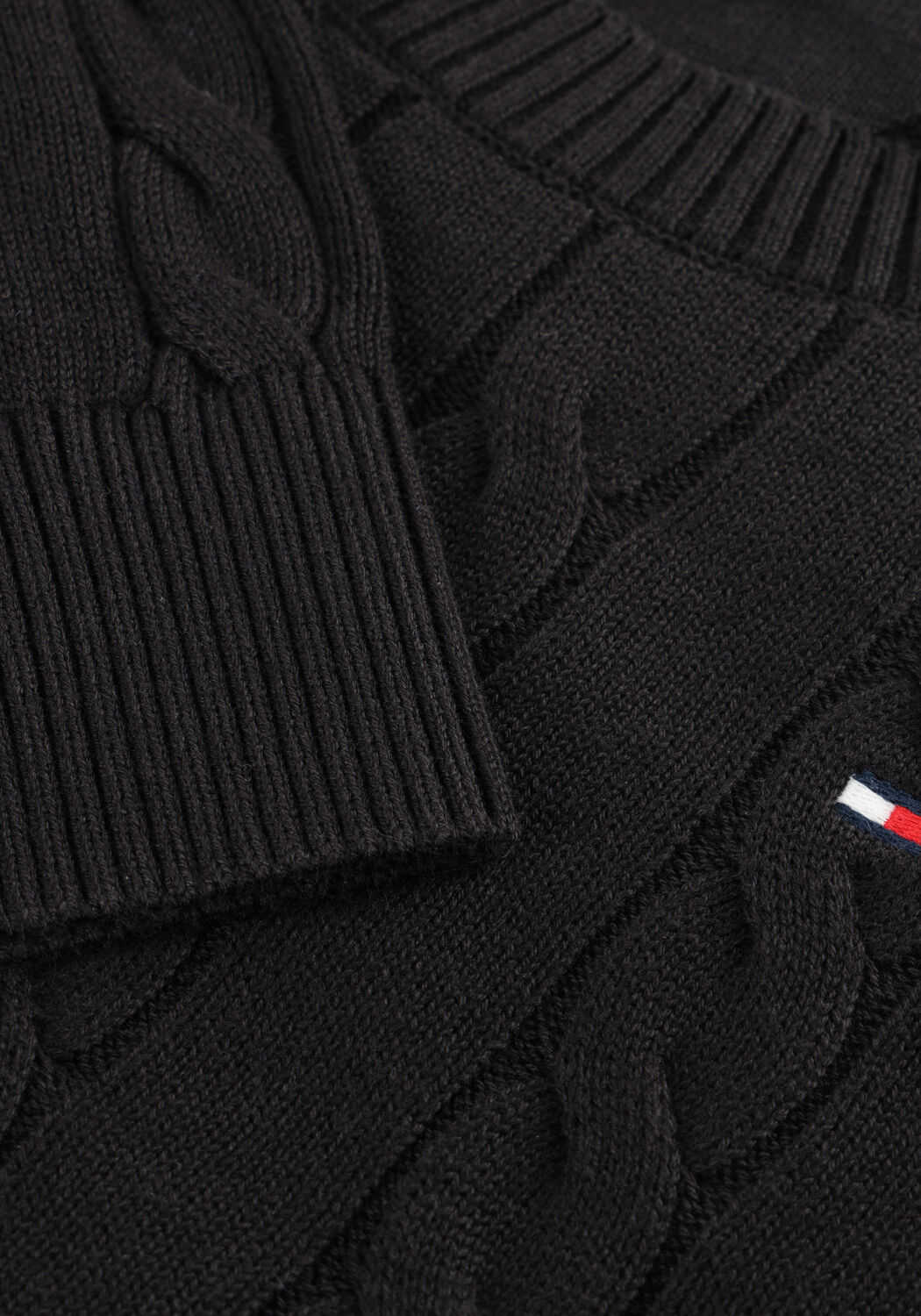 Schwarze TOMMY HILFIGER Pullover CABLE SWEATER - large