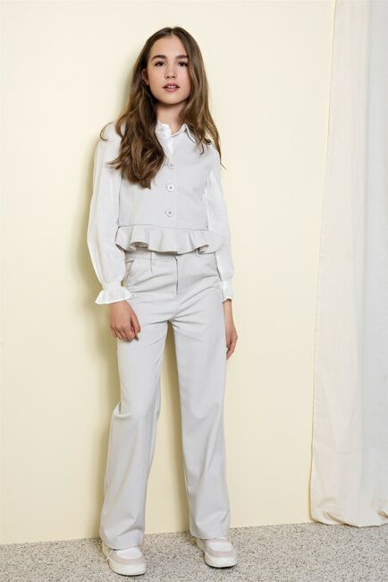 Graue NOBELL Hose SAYLA GIRLS WIDE PANTS SILVER GREY - large