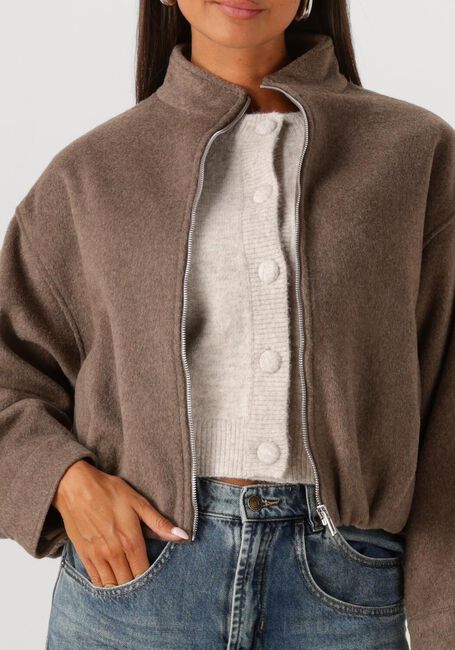 Braune NEO NOIR Jack FLORINE WOOL BOMBER JACKET - large