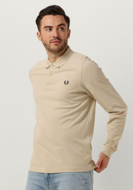 Sand FRED PERRY Polo-Shirt LONG SLEEVE PLAIN FRED PERRY SHIRT - large