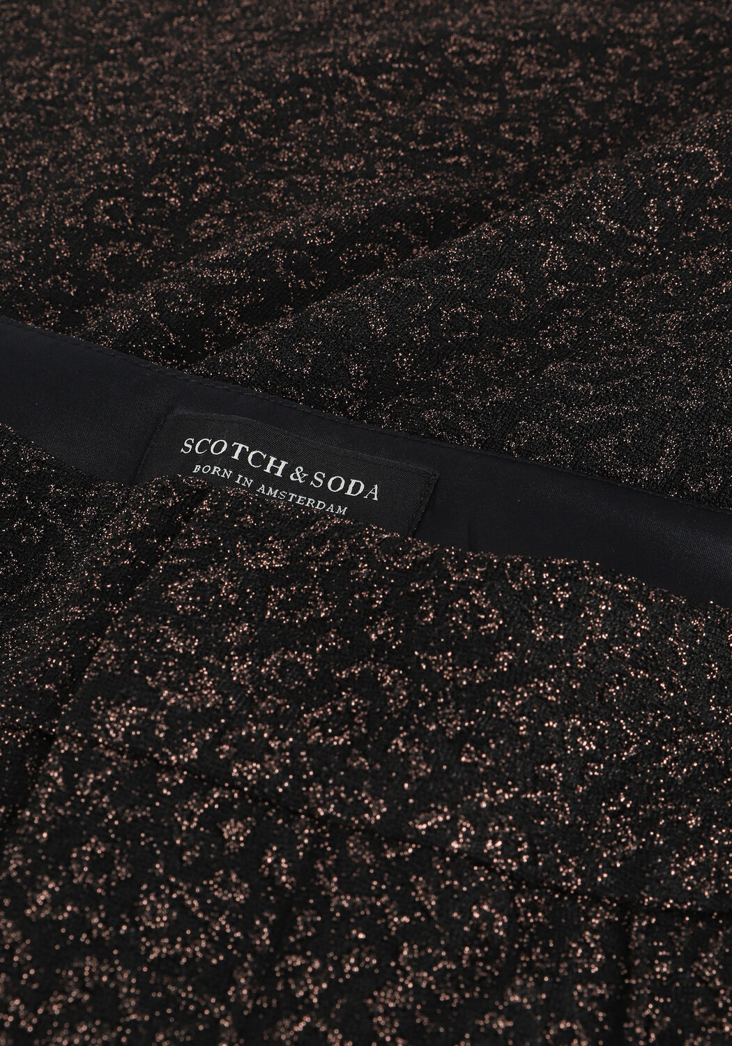 Schwarze SCOTCH & SODA Weite Hose HIGH RISE JERSEY SHINY PATTERN - large