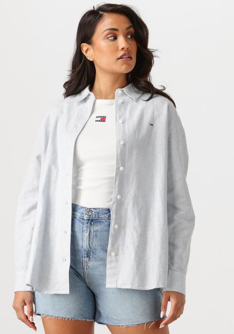 Hellblau TOMMY JEANS Blusen TJW RLX LINEN SHIRT - large