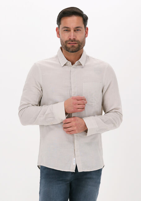 Beige CALVIN KLEIN Casual-Oberhemd COTTON LINEN CHEST POCKET SHIRT - large