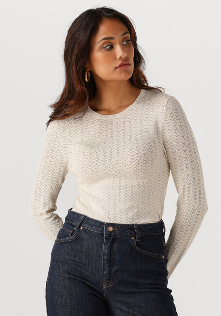 Creme SELECTED WOMEN Pullover SLFNAJA TIGHT LS KNIT O-NECK - large