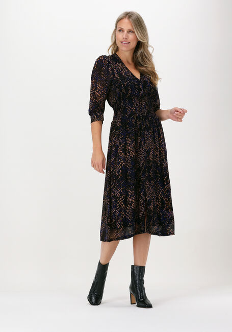 Schwarze SECOND FEMALE Midikleid FLORETTE MIDI DRESS - large
