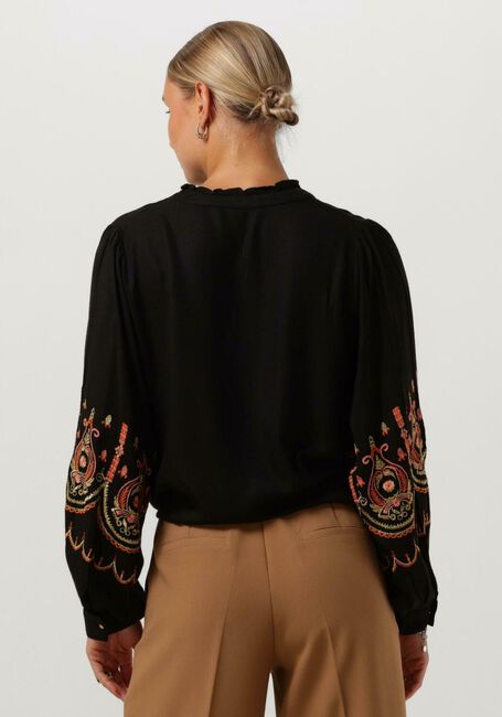 Schwarze SUMMUM Blusen TOP EMBROIDERED CREPE - large