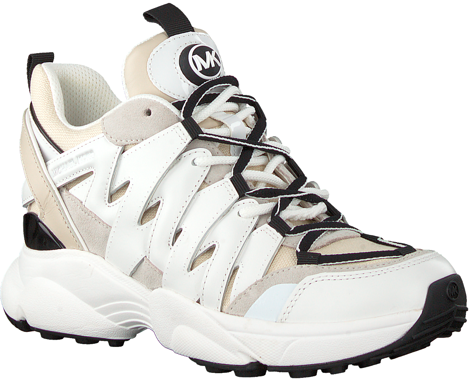 michael michael kors hero leather and mesh trainer