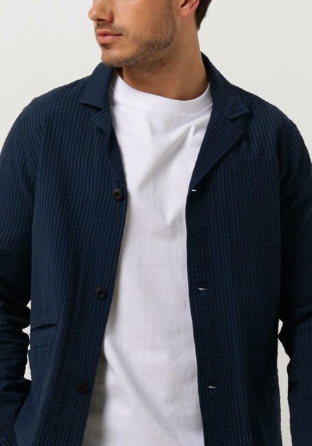 Blaue BUTCHER OF BLUE Casual-Oberhemd WORKER SEERSUCKER BLAZER - large
