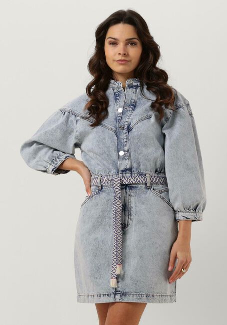 Hellblau SCOTCH & SODA Minikleid WASHED DENIM TRUCKER SHIRT DRESS WITH BELT - large