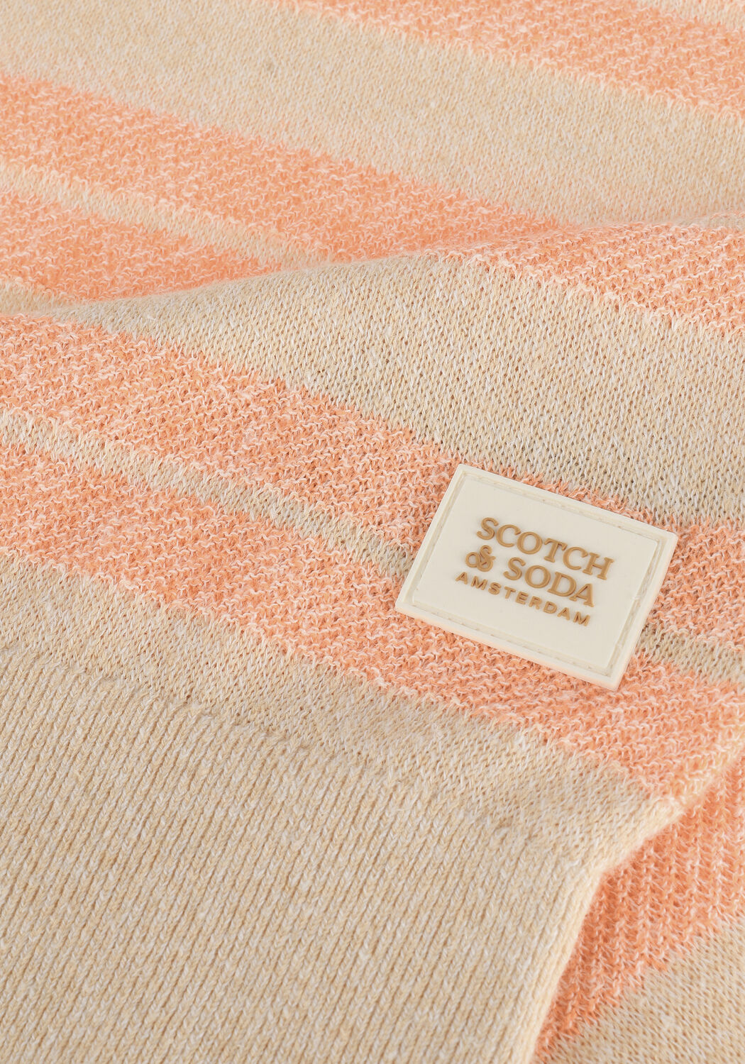 Orangene SCOTCH & SODA Pullover STRUCTURED KNIT LINEN-BLEND CREWNECK PULLOVER - large