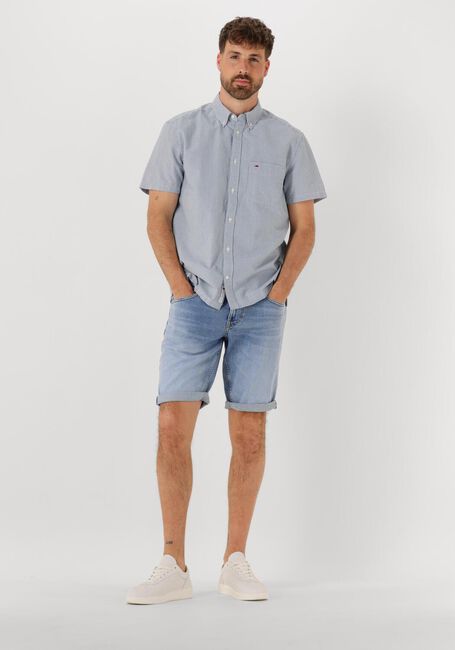 Blaue TOMMY JEANS Casual-Oberhemd TJM REG SEERSUCKER STP SS SHIRT - large