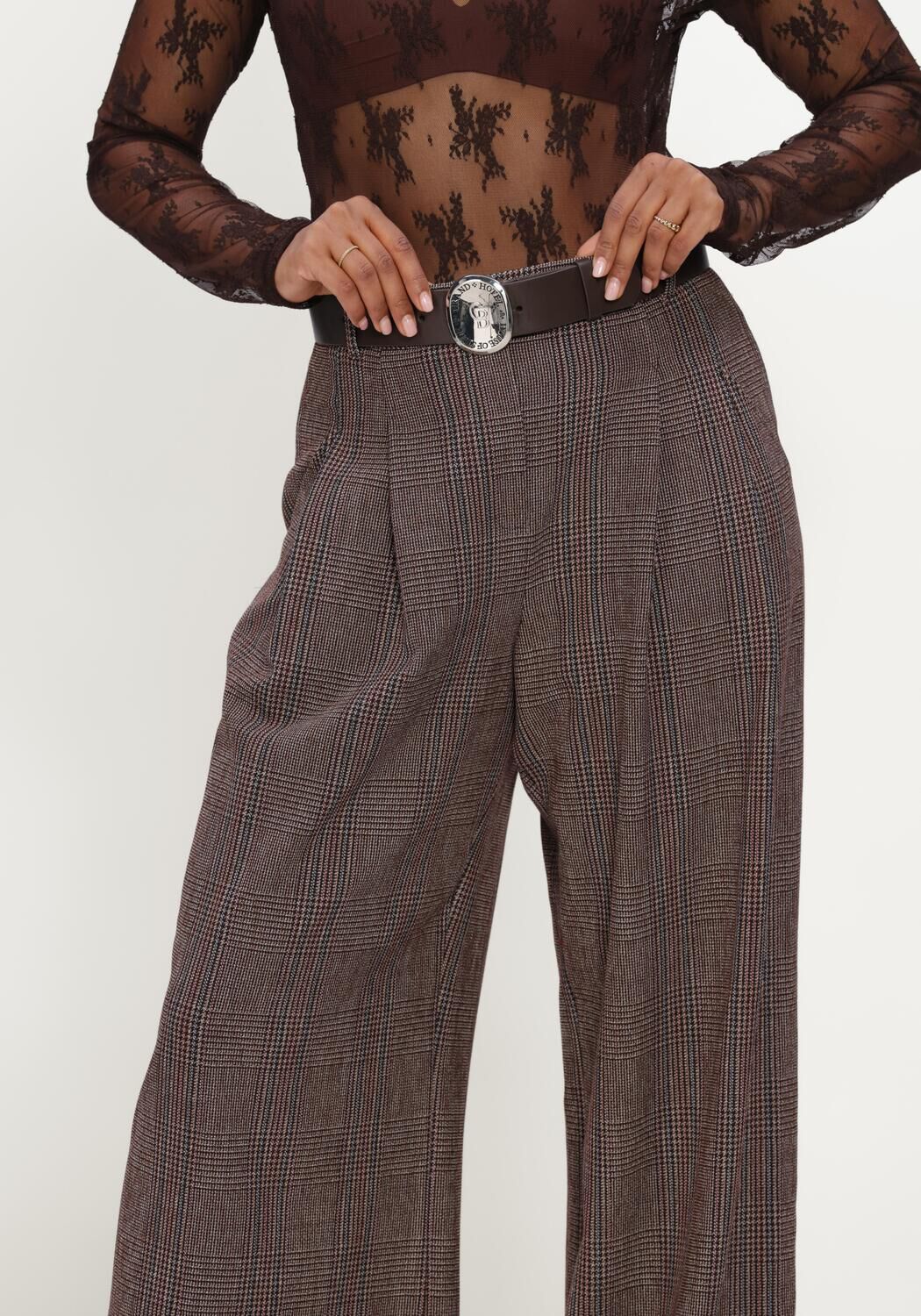 Braune CAROLINE BISS Weite Hose 4523 - large