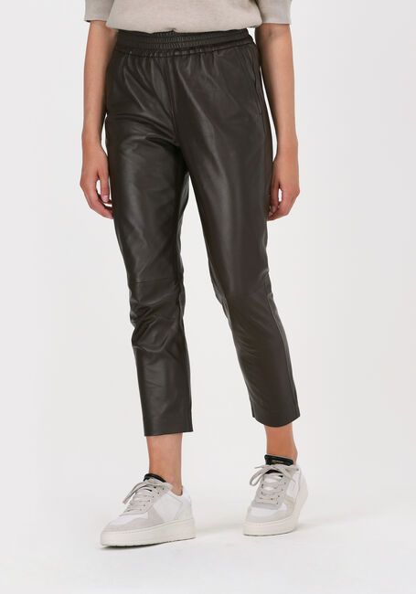 Braune CO'COUTURE Hose SHILOH CROP LEATHER PANT - large