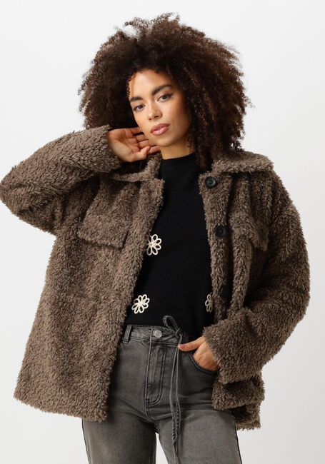 Braune OBJECT Teddy-Jacke OBJOLYMPIA JACKET - large