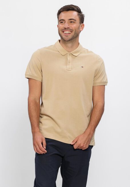 Beige TOMMY JEANS Polo-Shirt TJM SLIM PLACKET POLO EXT - large