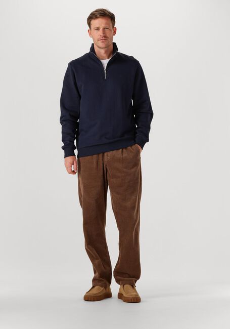 Dunkelblau LES DEUX Sweatshirt NORREGAARD TONAL HALF-ZIP SWEATSHIRT - large