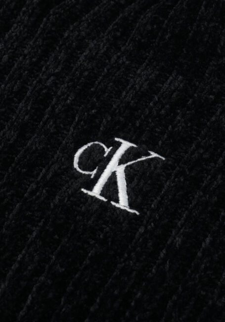 Schwarze CALVIN KLEIN Pullover CHENILLE MONOGRAM SWEATER - large