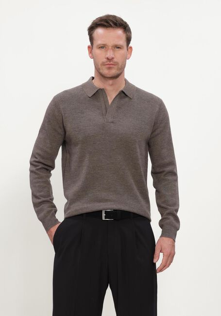 Taupe GENTILUOMO Pullover POLO ZIP LS - large
