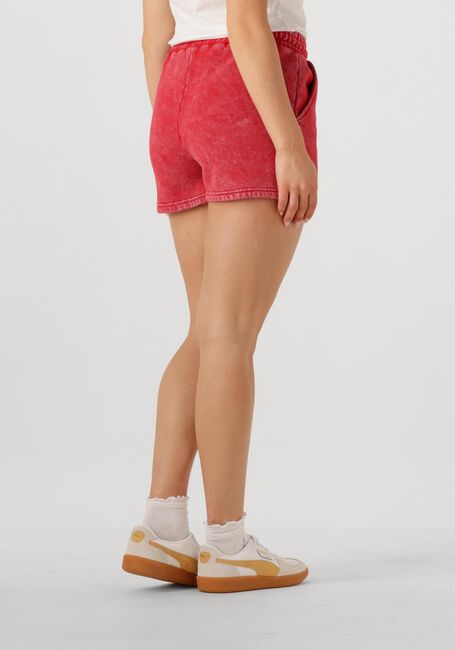 Rote COLOURFUL REBEL Kurze Hose UNI LOGO ACID WASH SWEAT SHORT - large