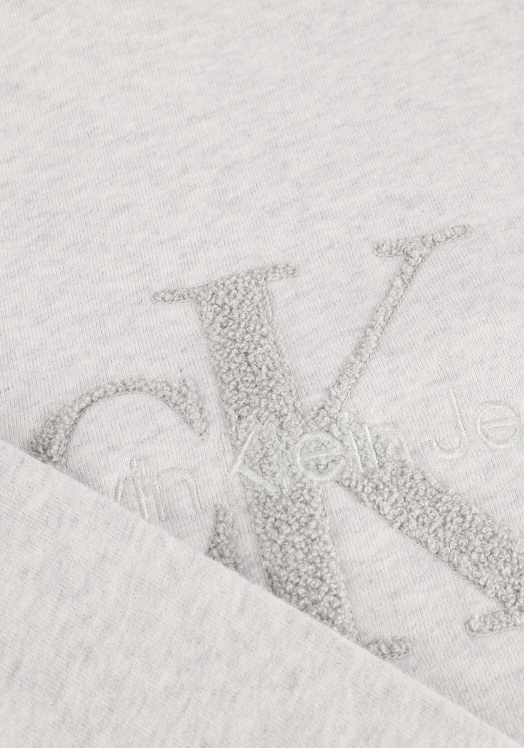 Graue CALVIN KLEIN Pullover CHENILLE MONOLOGO CREW NECK - large