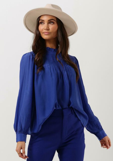 Blaue SCOTCH & SODA Bluse PINTUCK BLOUSE WITH RUFFLE COLLAR - large