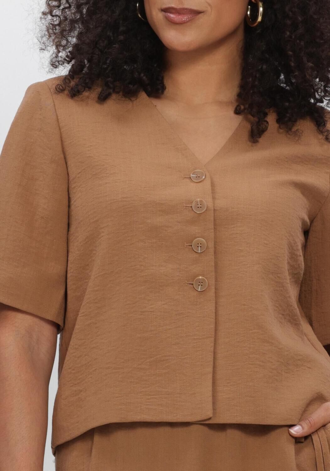 Braune OBJECT Blusen OBJRINI MATHILDA 2/4 LO BLAZER  145 ND - large