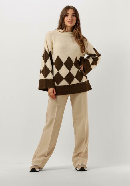 Sand OBJECT Pullover OBJPERLA GEROMIA KNIT PULLOVER - large