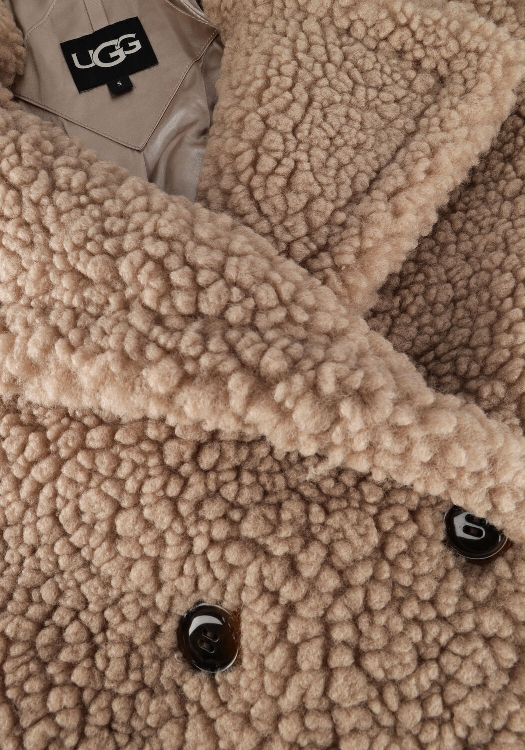 Sand UGG Teddy-Jacke GERTRUDE SHORT TEDDY COAT - large