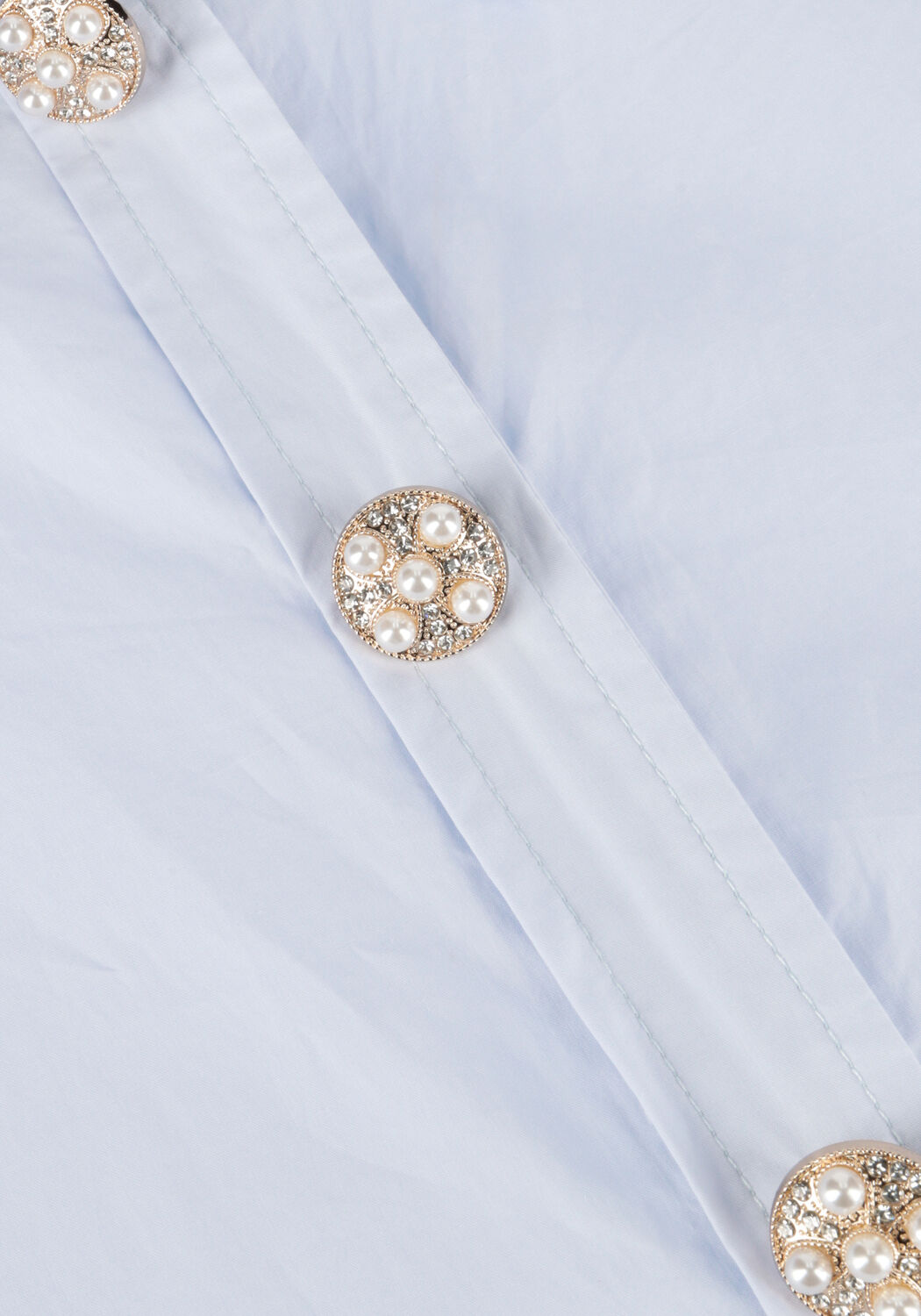 Blaue SUMMUM Blusen FANCY BUTTON BLOUSE CRISPY POPLIN - large