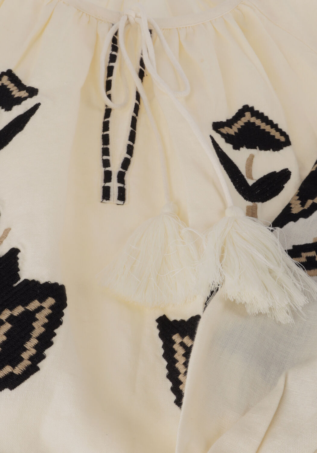 Nicht-gerade weiss SUMMUM Blusen TOP LINNEN HEAVY EMBROIDERY - large