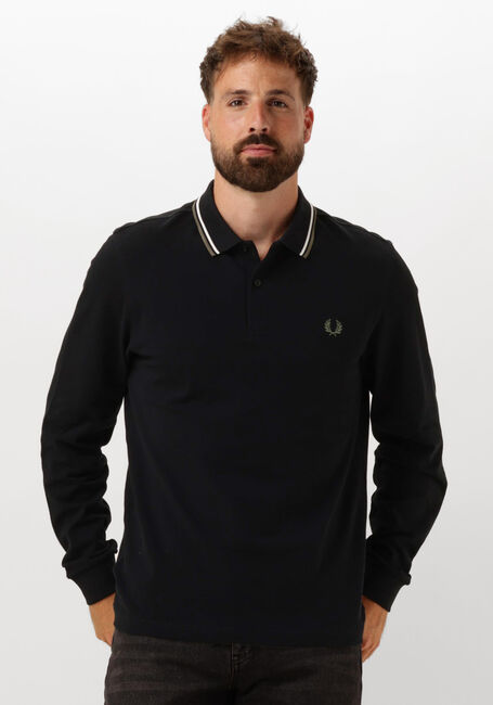 Schwarze FRED PERRY Polo-Shirt TWIN TIPPED FRED PERRY SHIRT LONG SLEEVE - large
