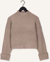 Taupe CO'COUTURE Pullover ROW BOX CROP KNIT Taupe CO'COUTURE Pullover ROW BOX CROP KNIT - medium