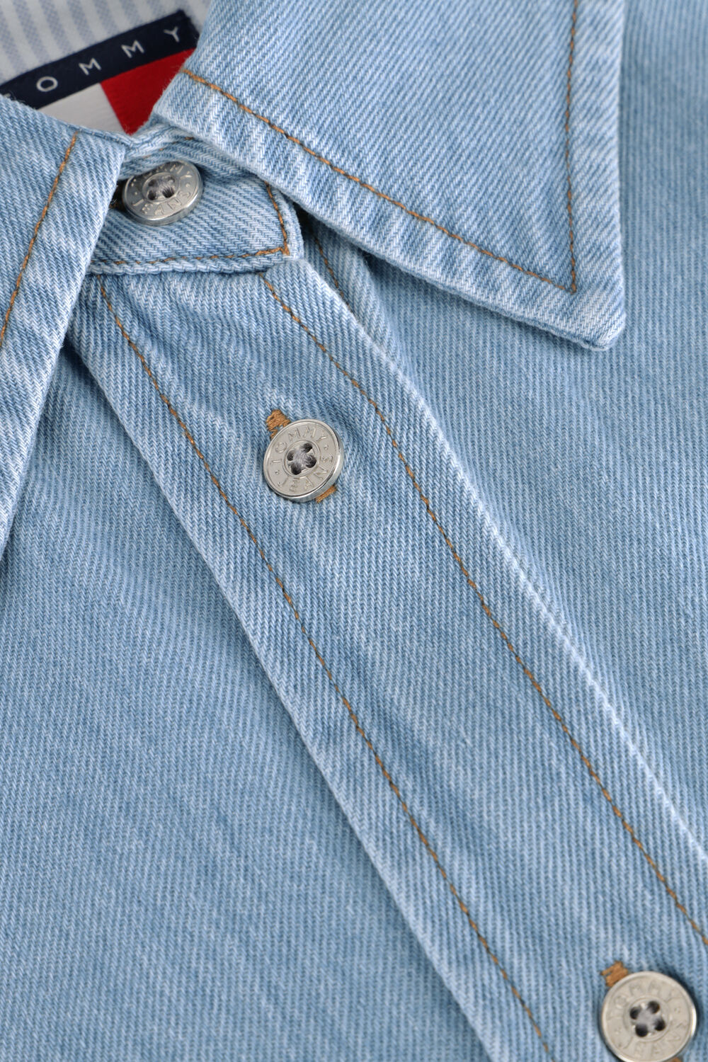 Hellblau TOMMY JEANS Minikleid SS SHIRT DRESS EXT - large