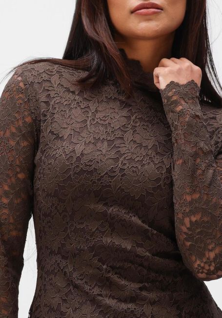 Braune NEO NOIR Minikleid LIZETTE LACEFLOWER DRESS - large