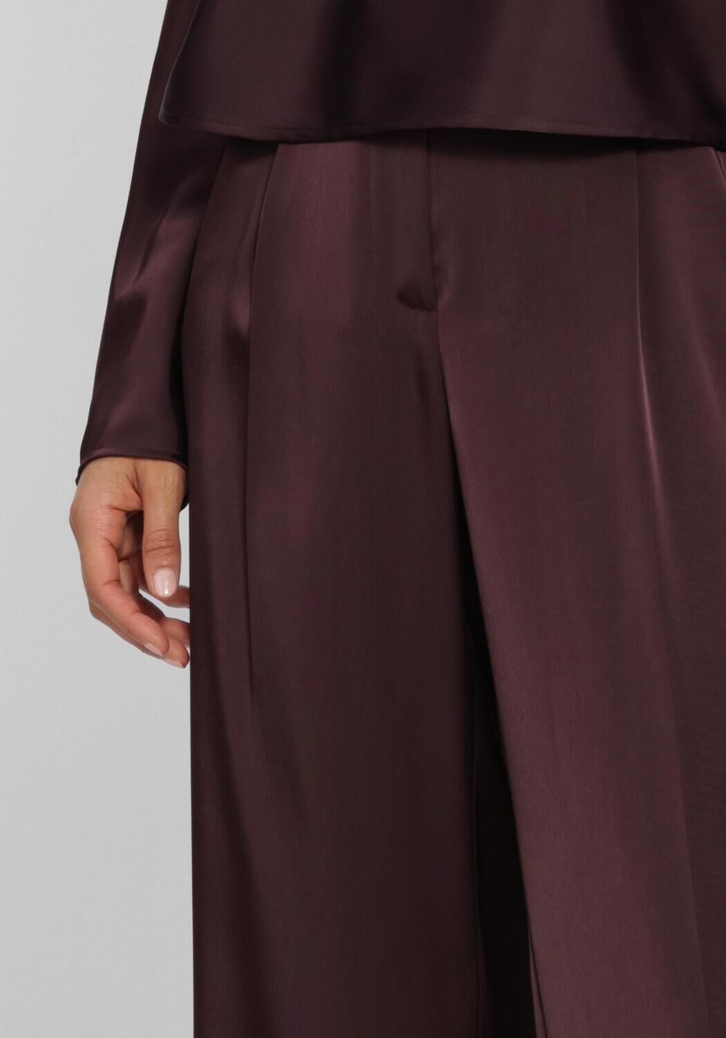Bordeaux DANTE6 Weite Hose JULES BOLD SATIN SMART PANTS - large