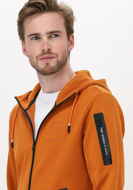 Orangene PME LEGEND Strickjacke HOODED INTERLOCK SWEAT - large