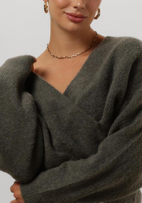 Grüne MSCH COPENHAGEN Pullover MSCHZINELLE HOPE WRAP PULLOVER - large