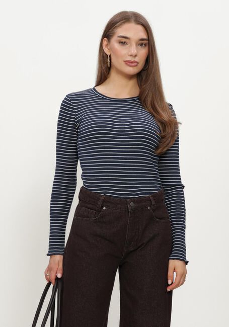 Blaue SELECTED WOMEN Tops & T-shirts SLWANNA LS CREW NECK TEE STR - large